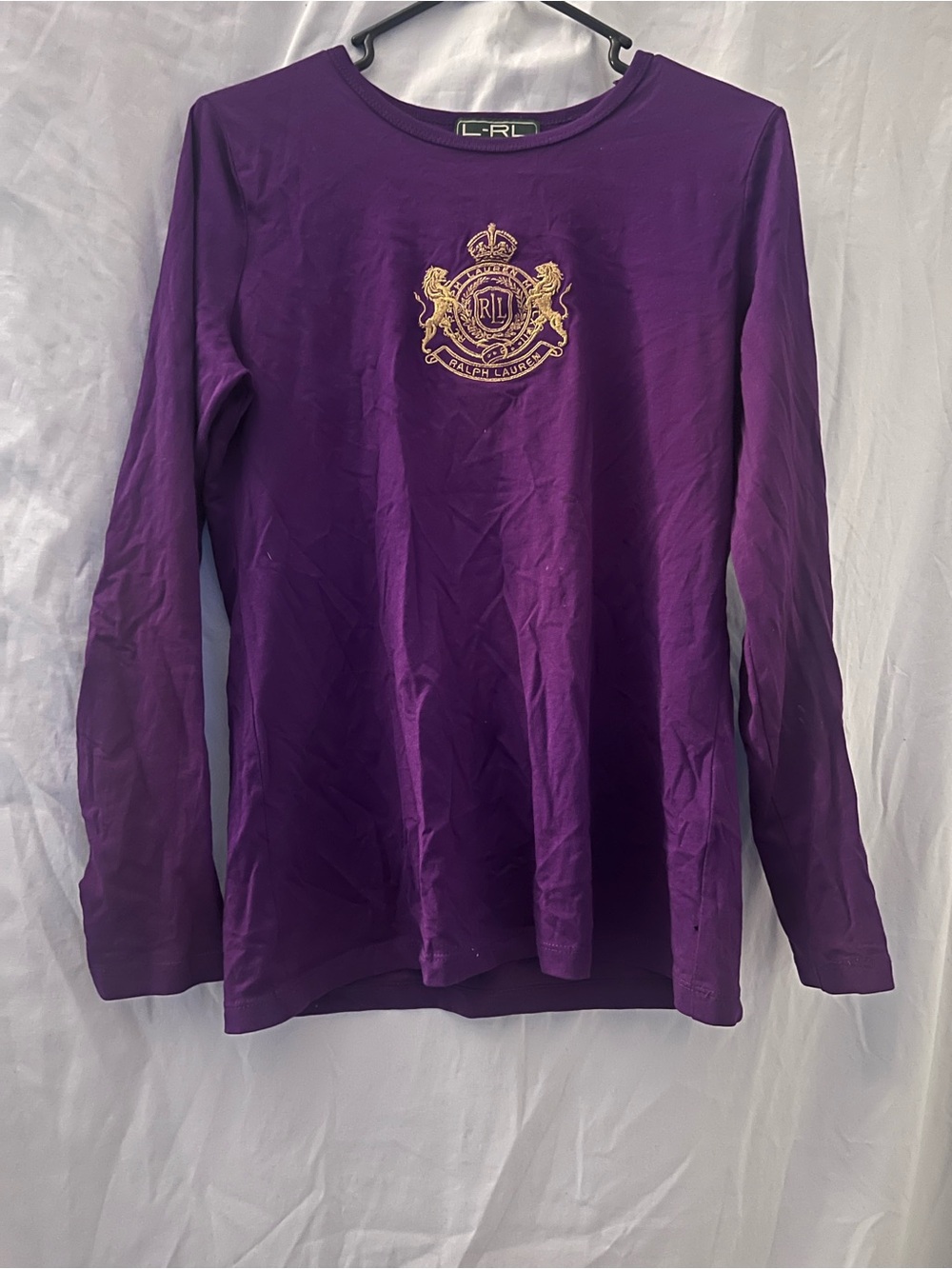 Ralph Lauren Purple Long Sleeve Crest Shirt
